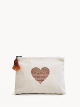 Load image into Gallery viewer, Hand Screen Printed Cotton Canvas Pouch - Love