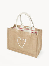 Load image into Gallery viewer, Jute Canvas Shopping Bag - Love