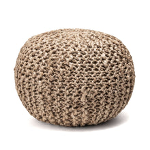 Load image into Gallery viewer, York Classic Knitted Solid Jute Filled Ottoman Pouf