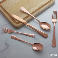 Load image into Gallery viewer, 20 Piece Rose Gold Flatware Set