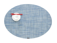 Load image into Gallery viewer, Mini Basketweave Oval Placemat Chambray