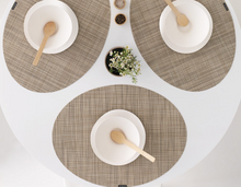 Load image into Gallery viewer, Mini Basketweave Oval Placemat Chambray