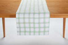 Load image into Gallery viewer, Painted Grid Table Runner - Green