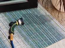 Load image into Gallery viewer, Fade Stripe Shag Mat Lagoon