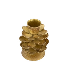 Load image into Gallery viewer, Gold Pinecone Candleholders