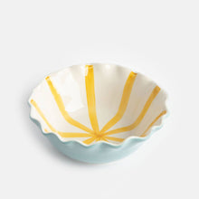 Load image into Gallery viewer, Yellow Stripe Frilly Bowl