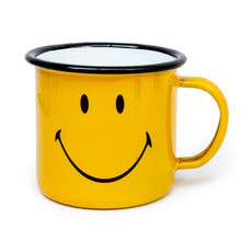 Load image into Gallery viewer, Smiley Enamel Mug - Enamelware for the happy camper
