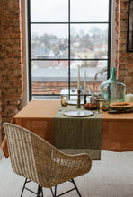 Load image into Gallery viewer, Olive Green Linen Table Runner