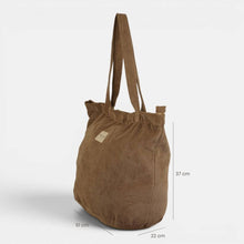 Load image into Gallery viewer, Corduroy Large Zippered Tote Bag – Taupe Beige (Toast)