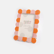 Load image into Gallery viewer, Pink/Orange Scalloped Picture Frame