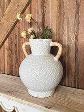 Load image into Gallery viewer, Rattan Wrapped Handle Vase Off White Medium