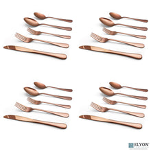 Load image into Gallery viewer, 20 Piece Rose Gold Flatware Set