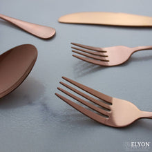 Load image into Gallery viewer, 20 Piece Rose Gold Flatware Set