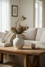 Load image into Gallery viewer, Rattan Wrapped Handle Vase Off White Medium