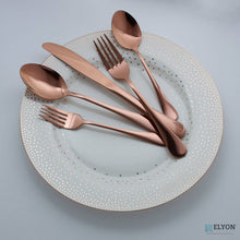 Load image into Gallery viewer, 20 Piece Rose Gold Flatware Set