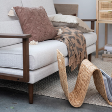 Load image into Gallery viewer, Hand-Woven Water Hyacinth & Metal Tray/Magazine Holder