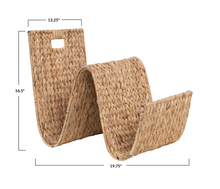Load image into Gallery viewer, Hand-Woven Water Hyacinth & Metal Tray/Magazine Holder