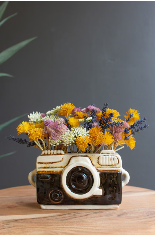 plant pot camera Ceramic Camera Planter