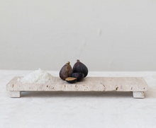 Load image into Gallery viewer, Travertine Footed Serving Board, Beige