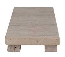 Load image into Gallery viewer, Travertine Footed Serving Board, Beige