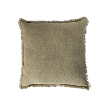 Load image into Gallery viewer, 20" Square Stonewashed Linen Pillow w/ Fringe