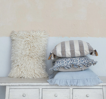 Load image into Gallery viewer, 20" Square Cotton Double Cloth Pillow w/ Ruffled Edge