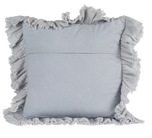 Load image into Gallery viewer, 20" Square Cotton Double Cloth Pillow w/ Ruffled Edge