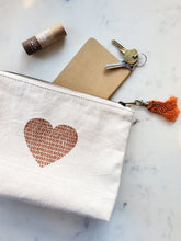 Load image into Gallery viewer, Hand Screen Printed Cotton Canvas Pouch - Love