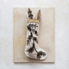 Load image into Gallery viewer, Handmade Wool Felt Stocking w/ Appliqued Branch