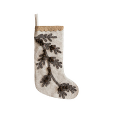 Load image into Gallery viewer, Handmade Wool Felt Stocking w/ Appliqued Branch