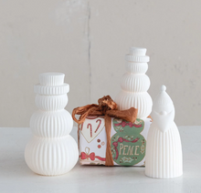 Load image into Gallery viewer, Stoneware Bisque Snowman Shaped LED Light