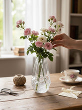 Load image into Gallery viewer, Faceted Frosted Vase Clear