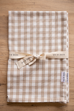 Load image into Gallery viewer, Set of 2 Beige Gingham Kitchen Dish Towels