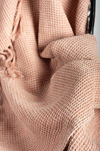 Load image into Gallery viewer, Cotton Waffle Weave Throw With Fringes, Peach