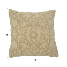 Load image into Gallery viewer, Woven Cotton Chenille Jacquard Pillow in Taupe