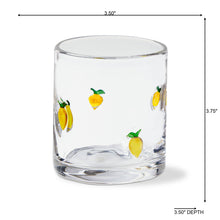 Load image into Gallery viewer, Lemon Double Old Fashioned Glass Yellow Summer