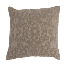 Load image into Gallery viewer, Woven Cotton Chenille Jacquard Pillow in Taupe