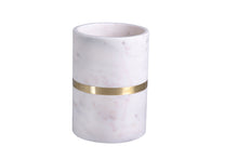 Load image into Gallery viewer, White Marble w/ Brass Wine Chiller