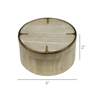 Resin Brass Round Box