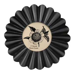 Scalloped Round Black Picture Frame