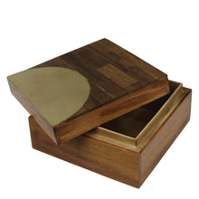 Load image into Gallery viewer, Teak &amp; Brass Box
