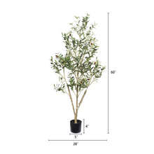 Load image into Gallery viewer, Artificial Olive Tree in Black Plastic Pot, 1pc/set: 7'
