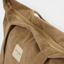 Load image into Gallery viewer, Corduroy Large Zippered Tote Bag – Taupe Beige (Toast)
