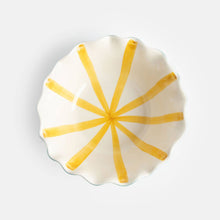 Load image into Gallery viewer, Yellow Stripe Frilly Bowl
