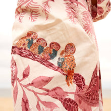 Load image into Gallery viewer, Pink Owl Cotton Kimono
