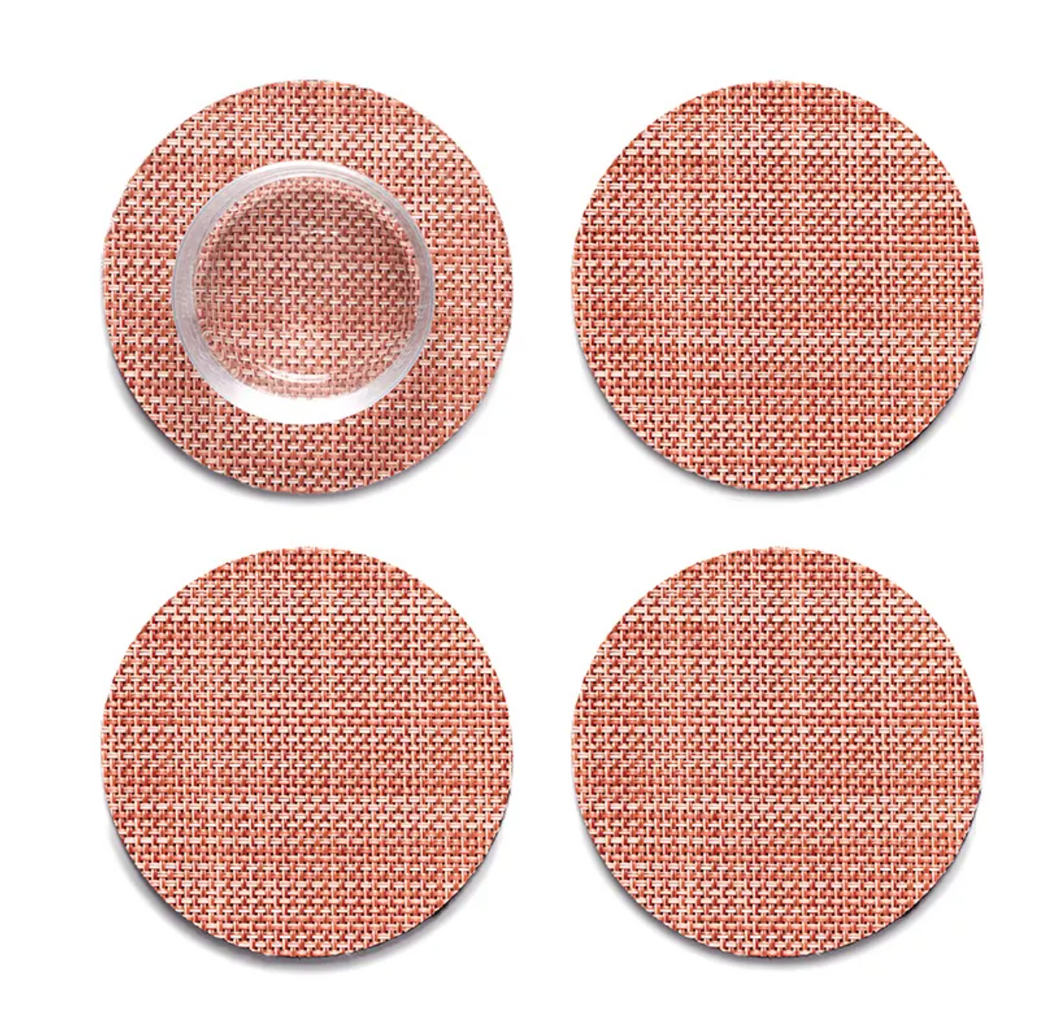 Mini Basketweave Clay Coasters (Set of 4)