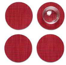 Load image into Gallery viewer, Mini Basketweave Scarlet Coasters (Set of 4)
