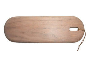 Acacia Wood Cutting Board w/ Leather Strap