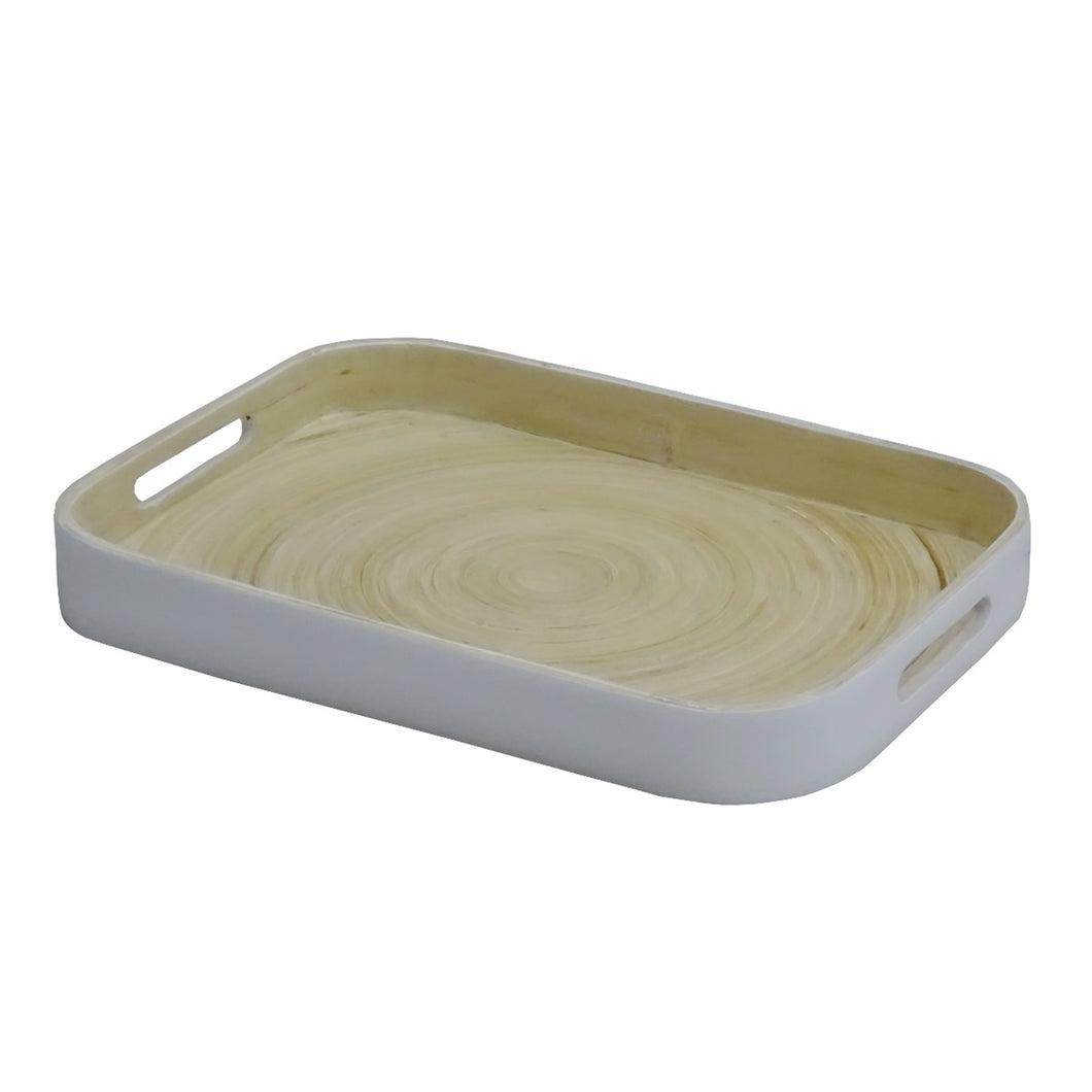 Lg. Pressed Bamboo White Tray