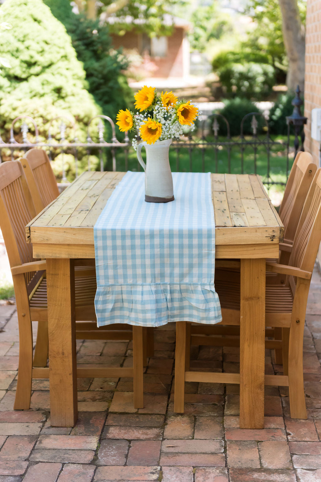 Blue Gingham Table Runner